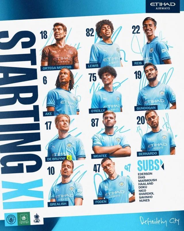 【足总杯】奥赖利双响丁丁传射，曼城3比1普利茅斯